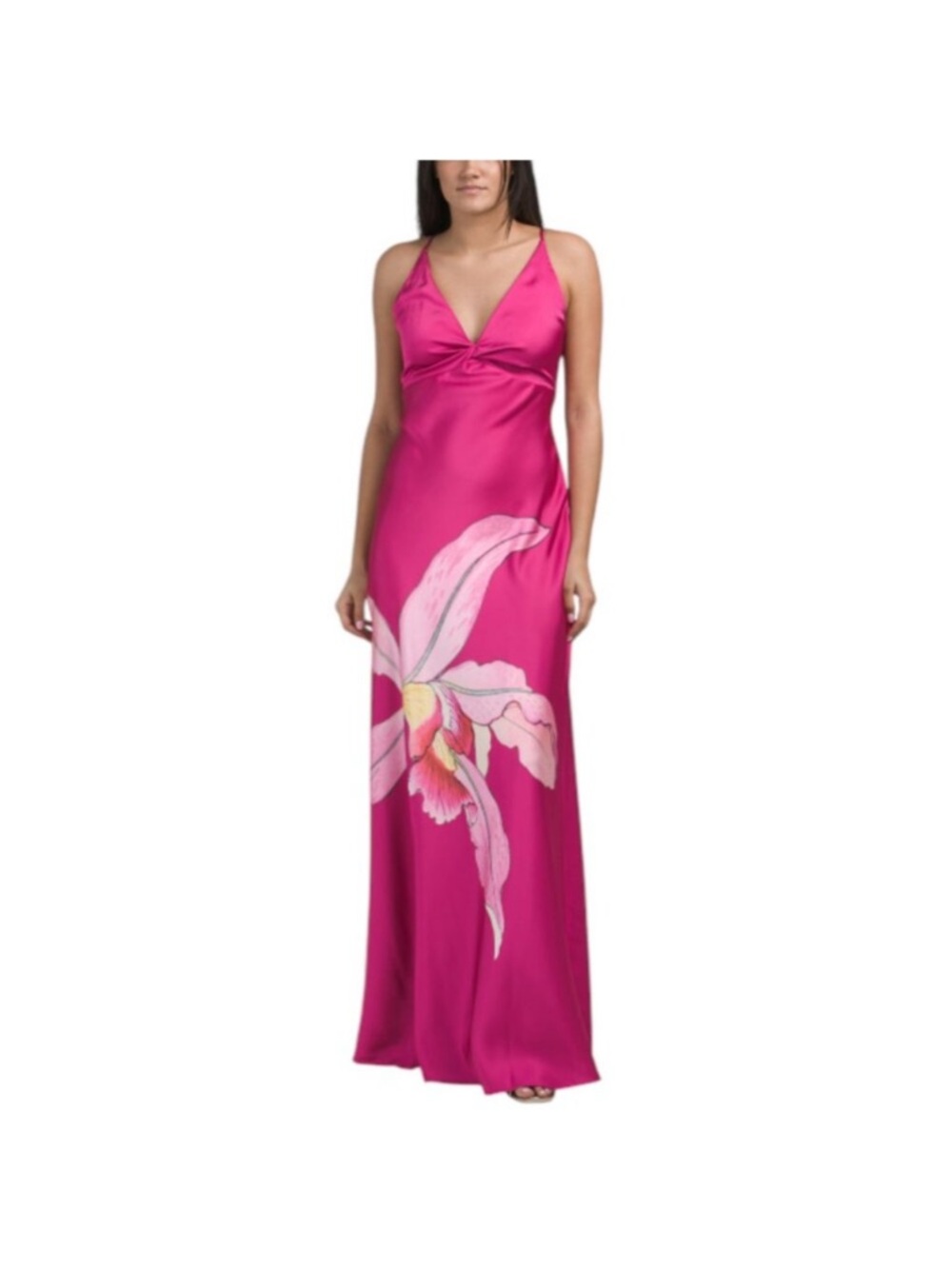 Fuchsia Floral Slip Maxi Dress